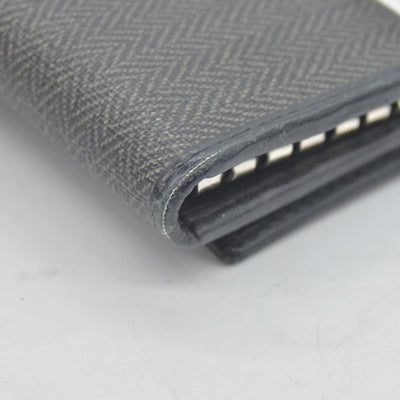 BVLGARI Weekend Gray PVC Black Leather 6 Pics Key Cases CONSIGNMENT
