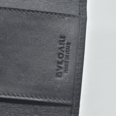BVLGARI Weekend Gray PVC Black Leather 6 Pics Key Cases CONSIGNMENT