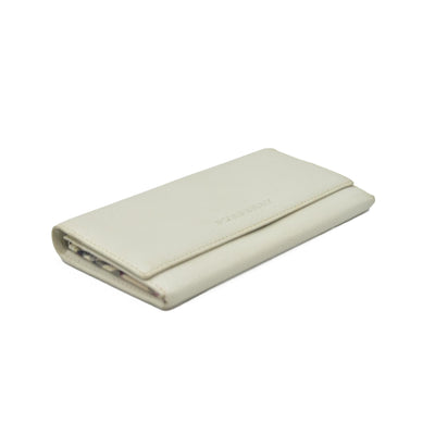 $720 BURBERRY Leather Long Bifold Wallet Purse Beige CONSIGNMENT