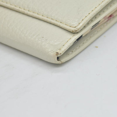$720 BURBERRY Leather Long Bifold Wallet Purse Beige CONSIGNMENT