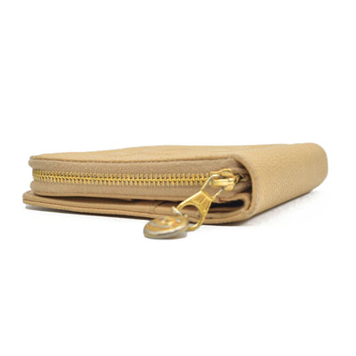 $700 Chanel Caviar Timeless CC Zip Around Coin Purse Beige CONSIGNMENT