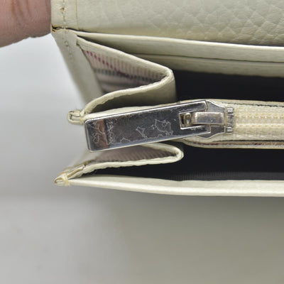 $720 BURBERRY Leather Long Bifold Wallet Purse Beige CONSIGNMENT