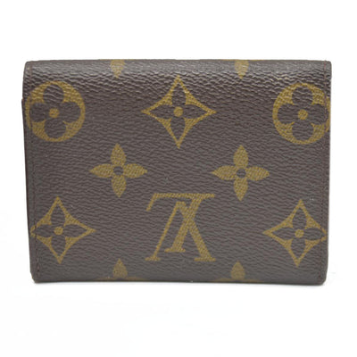 AUCTION $430 Louis Vuitton Monogram Porte Monnaie Plat Coin Purse Wallet Brown