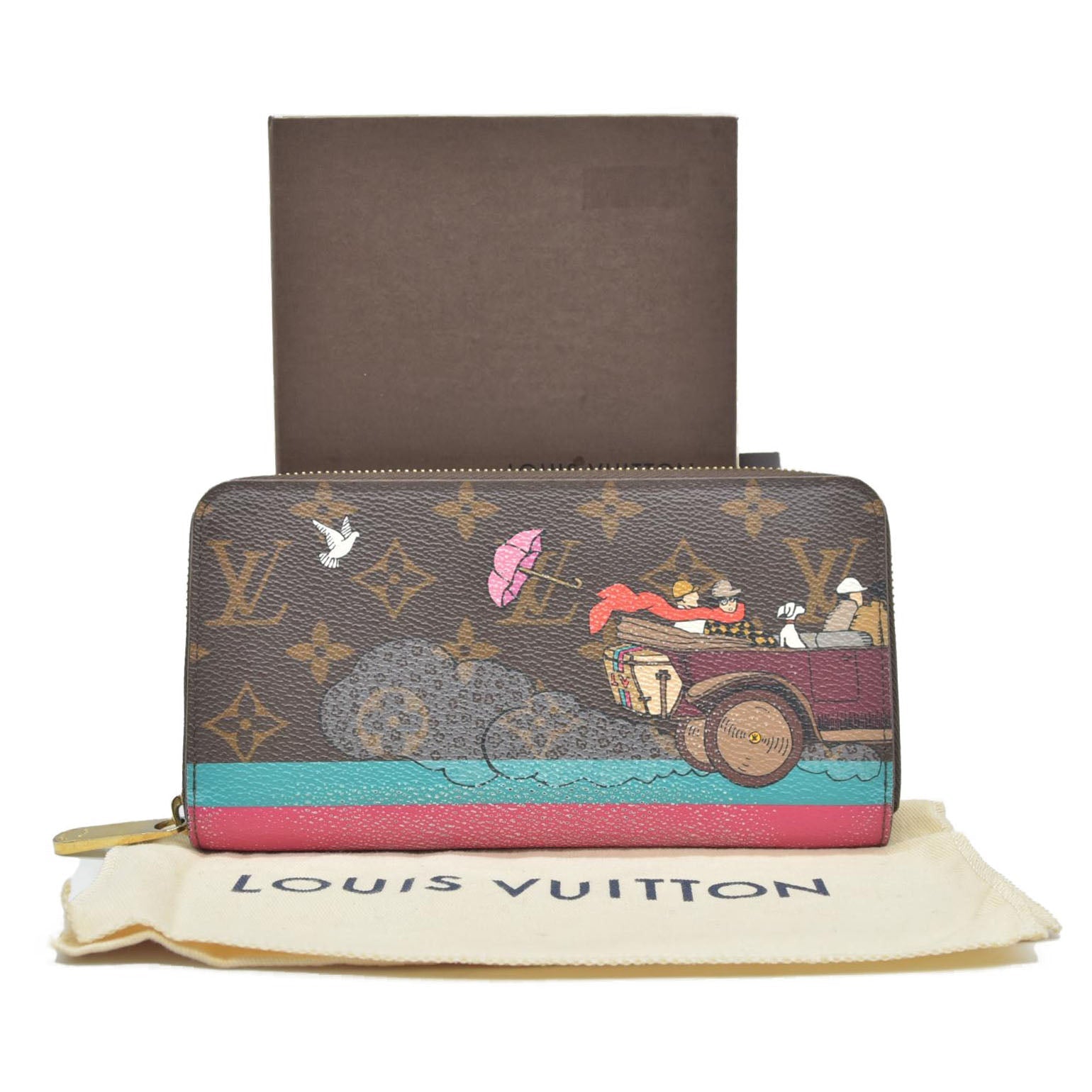 $915 Louis Vuitton Monogram 2015 Christmas Animation Zippy Wallet Hibiscus CONSIGNMENT