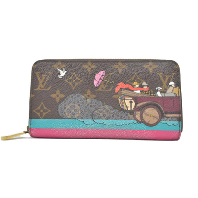 $915 Louis Vuitton Monogram 2015 Christmas Animation Zippy Wallet Hibiscus CONSIGNMENT