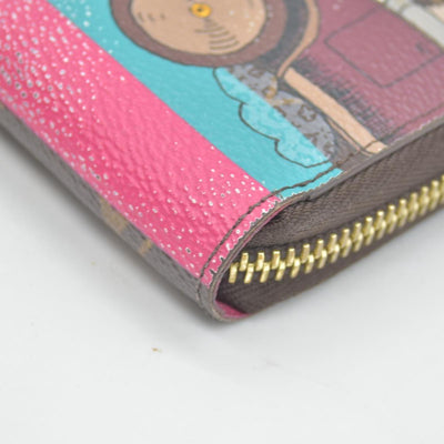 $915 Louis Vuitton Monogram 2015 Christmas Animation Zippy Wallet Hibiscus CONSIGNMENT
