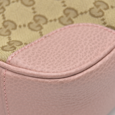 $1290 Gucci Monogram Mini Bree Messenger Bag Beige Soft Pink