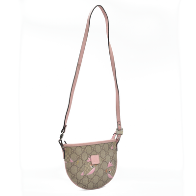 $810 Gucci Children's Zoo Shoulder Bag Printed GG Coated Canvas