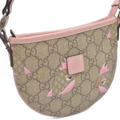 $810 Gucci Children's Zoo Shoulder Bag Printed GG Coated Canvas