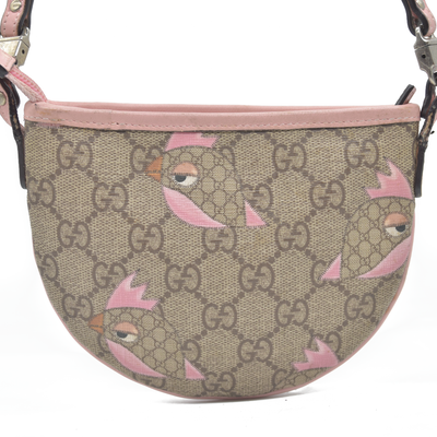 $810 Gucci Children's Zoo Shoulder Bag Printed GG Coated Canvas