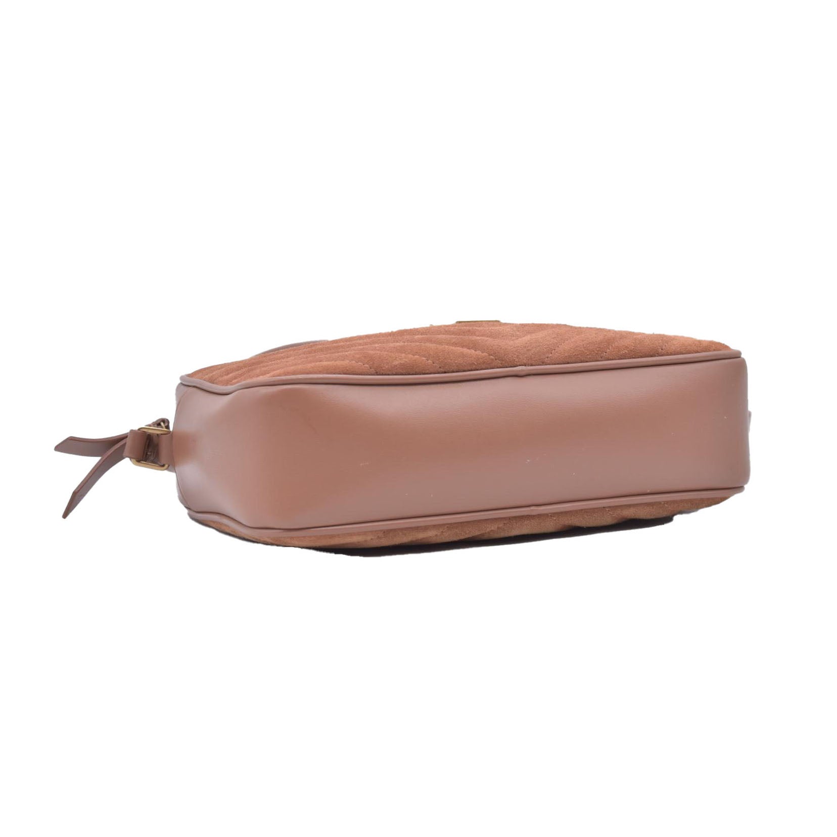 $1690 Saint Laurent Suede Matelasse Monogram Lou Camera Bag Cinnamon