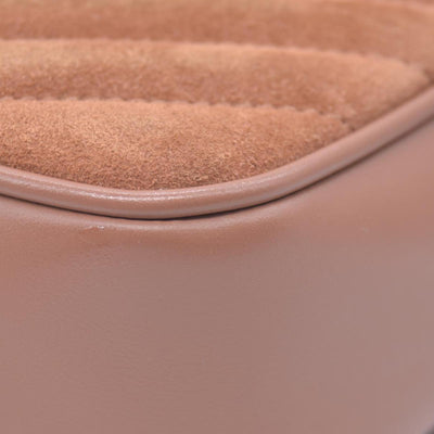 $1690 Saint Laurent Suede Matelasse Monogram Lou Camera Bag Cinnamon