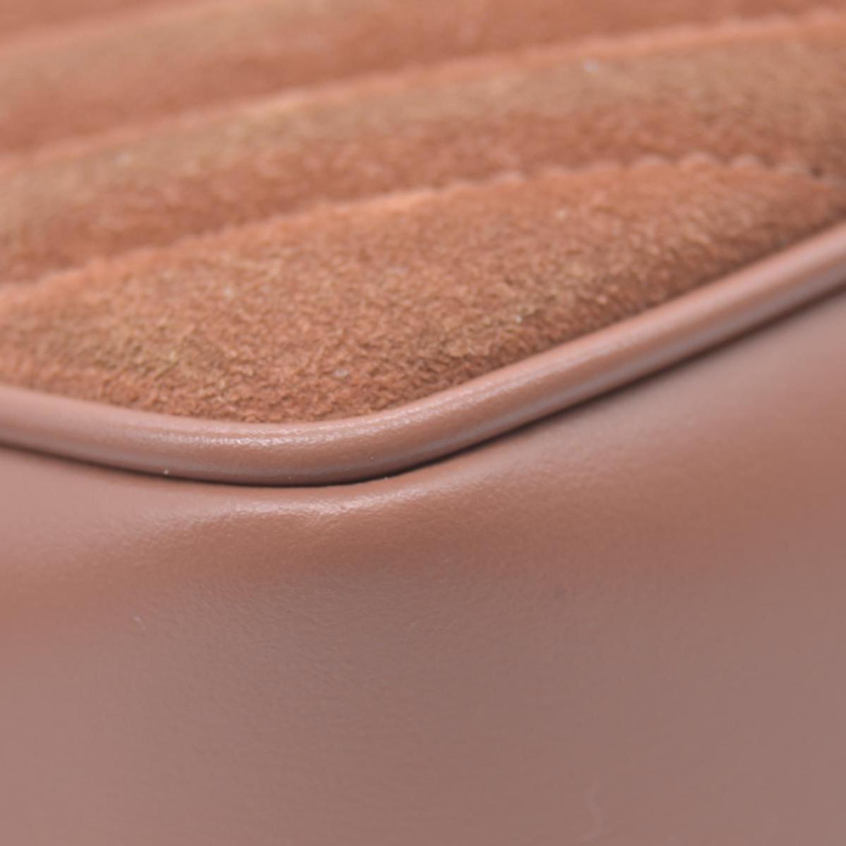 $1690 Saint Laurent Suede Matelasse Monogram Lou Camera Bag Cinnamon