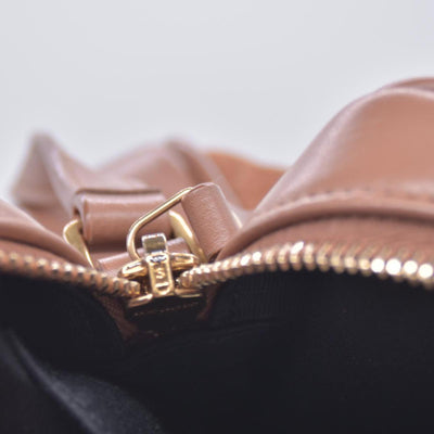 $1690 Saint Laurent Suede Matelasse Monogram Lou Camera Bag Cinnamon