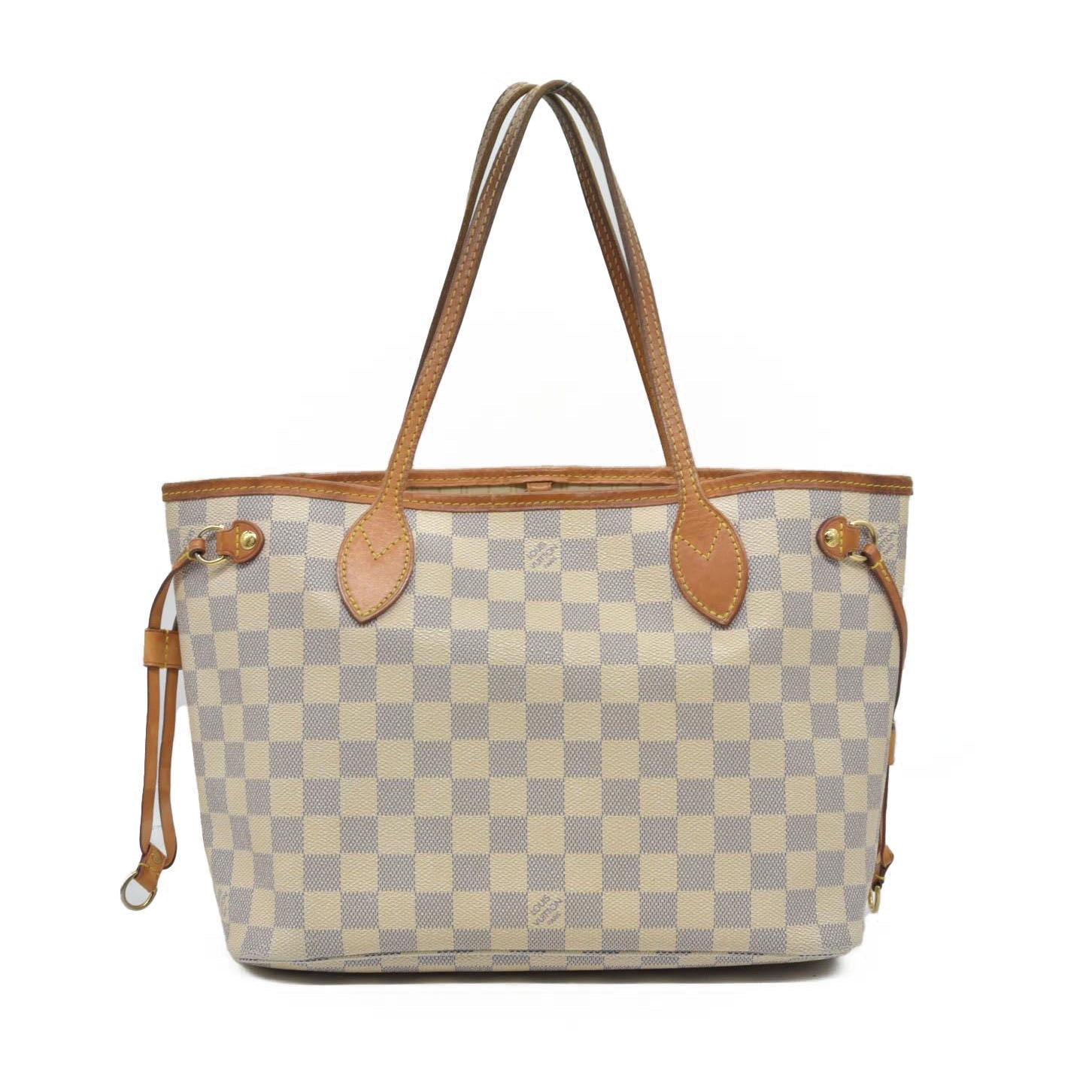 $2090 2014 Louis Vuitton Damier Azur Neverfull PM Tote Bag Handbag AR3164