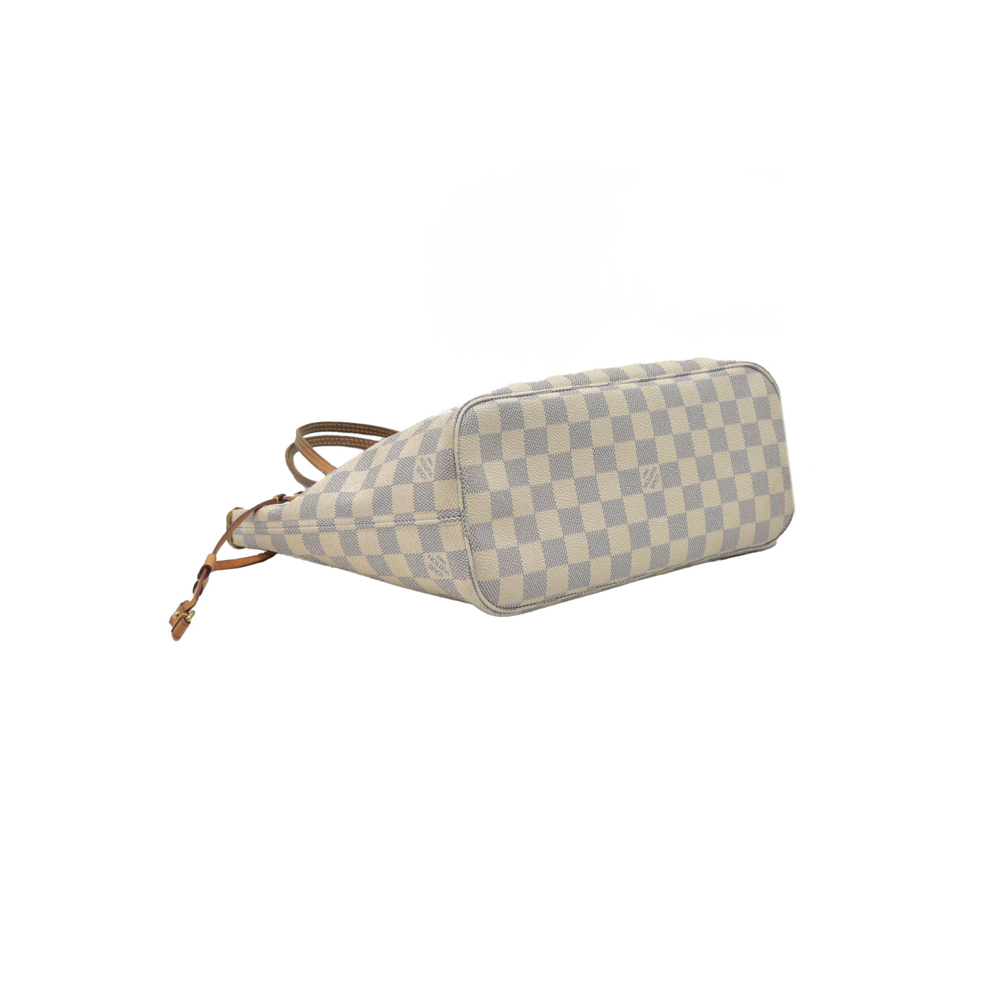 $2090 2014 Louis Vuitton Damier Azur Neverfull PM Tote Bag Handbag AR3164