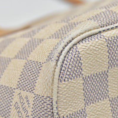 $2090 2014 Louis Vuitton Damier Azur Neverfull PM Tote Bag Handbag AR3164