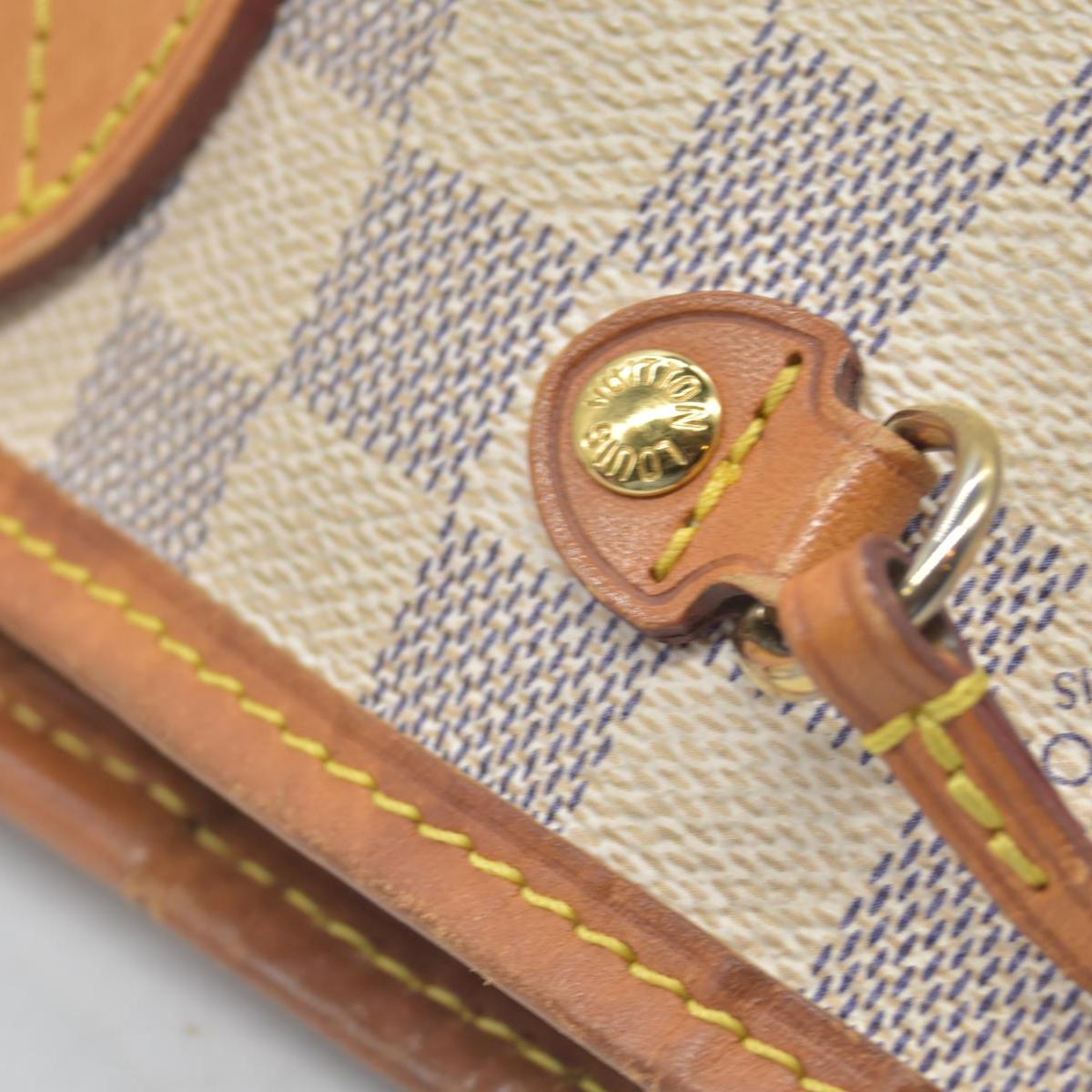 $2090 2014 Louis Vuitton Damier Azur Neverfull PM Tote Bag Handbag AR3164