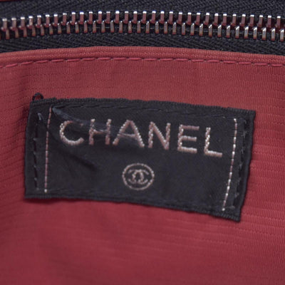 $1250 CHANEL Travel Line Nylon Grid Tote Bag Black CONSIGNMENT 10021347