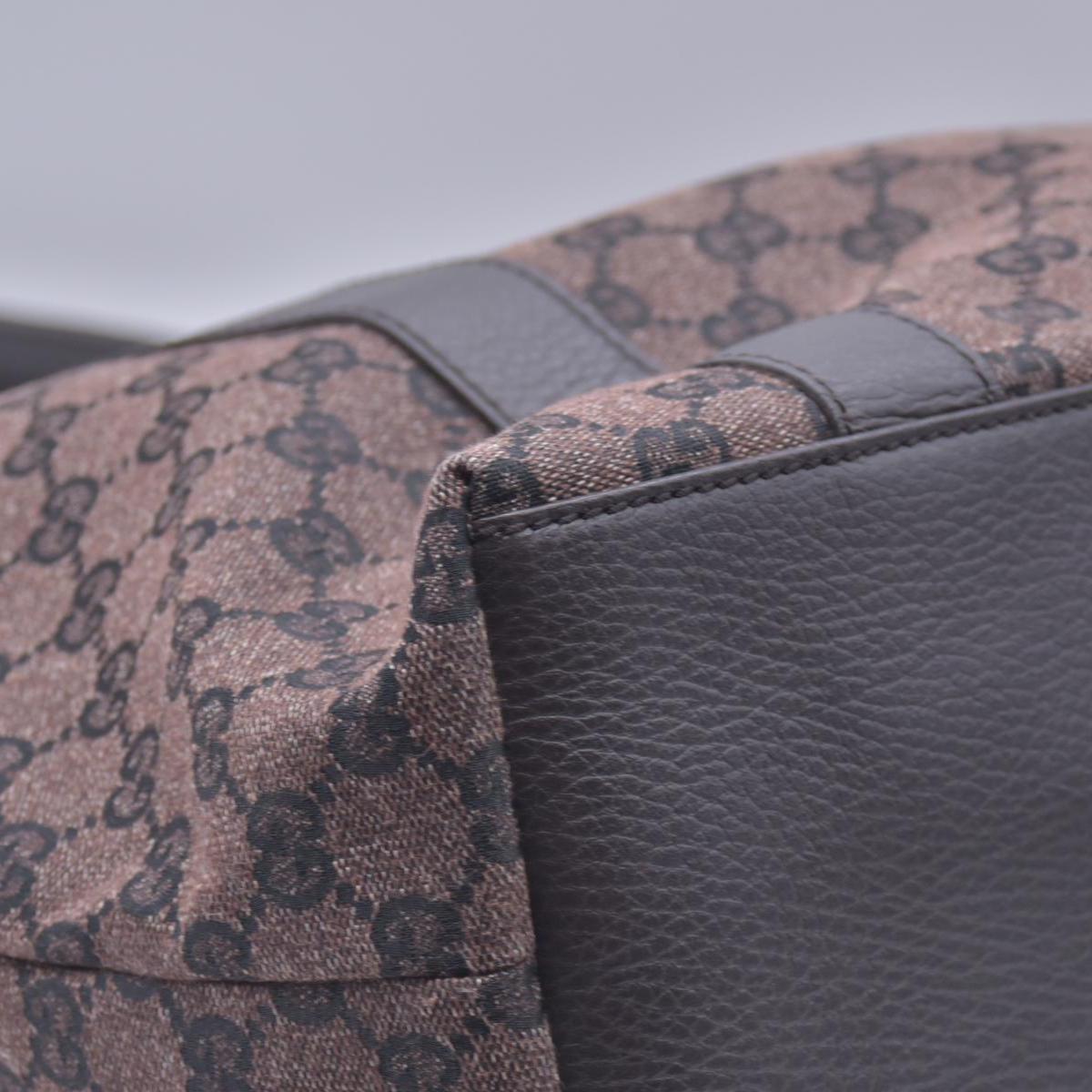 $1450 GUCCI GG Canvas Bamboo Ring Handle Tote Bag Brown CONSIGNMENT 10021346