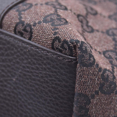 $1450 GUCCI GG Canvas Bamboo Ring Handle Tote Bag Brown CONSIGNMENT 10021346