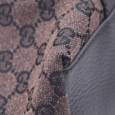 $1450 GUCCI GG Canvas Bamboo Ring Handle Tote Bag Brown CONSIGNMENT 10021346
