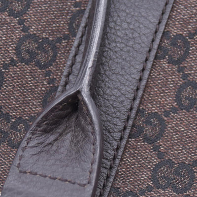 $1450 GUCCI GG Canvas Bamboo Ring Handle Tote Bag Brown CONSIGNMENT 10021346