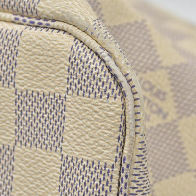 $2170 Louis Vuitton Damier Azur Neverfull MM Rose Ballerine FL4158