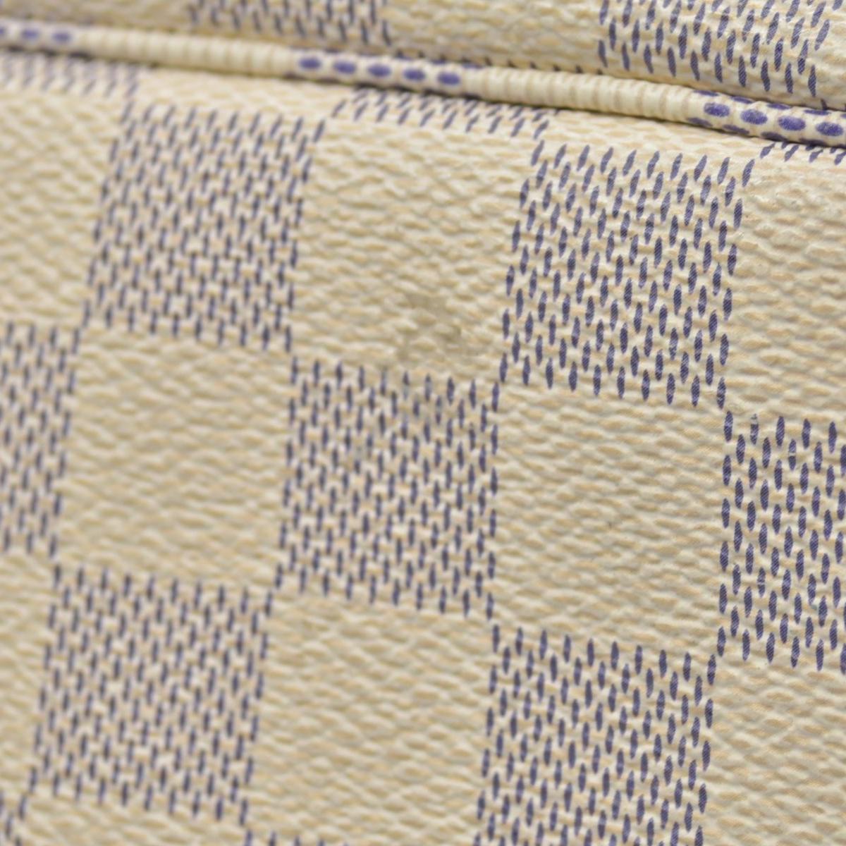 $2170 Louis Vuitton Damier Azur Neverfull MM Rose Ballerine FL4158
