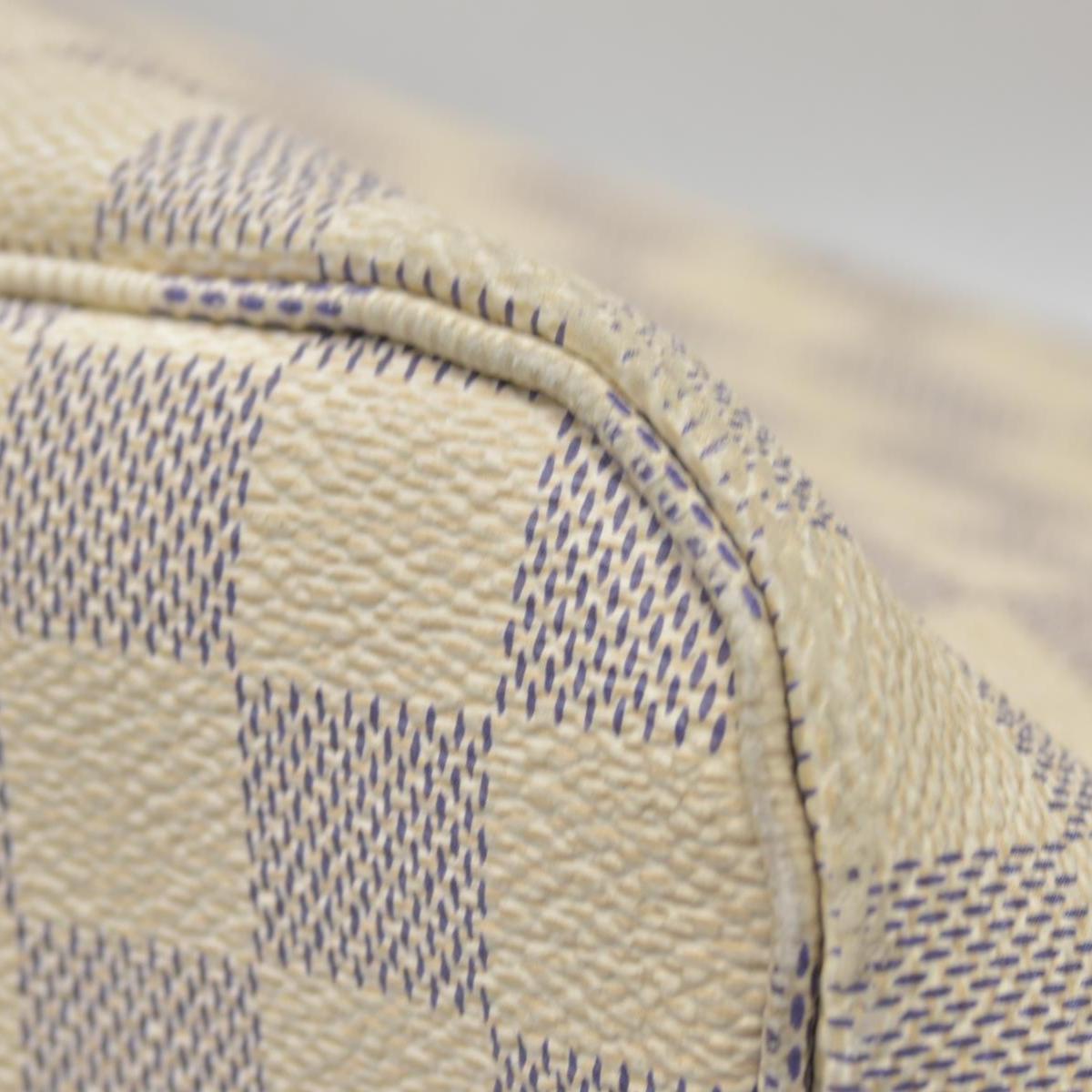$2170 Louis Vuitton Damier Azur Neverfull MM Rose Ballerine FL4158