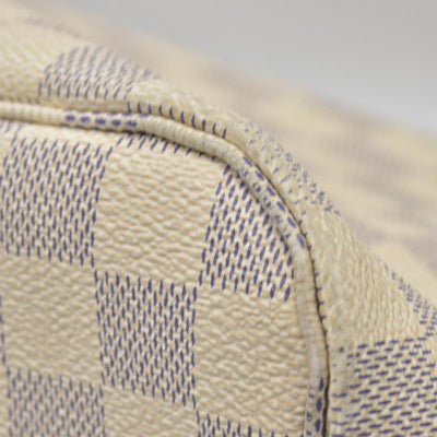 $2170 Louis Vuitton Damier Azur Neverfull MM Rose Ballerine FL4158