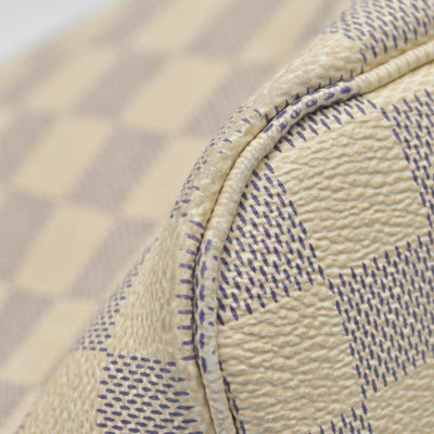 $2170 Louis Vuitton Damier Azur Neverfull MM Rose Ballerine FL4158