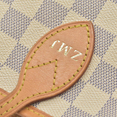 $2170 Louis Vuitton Damier Azur Neverfull MM Rose Ballerine FL4158