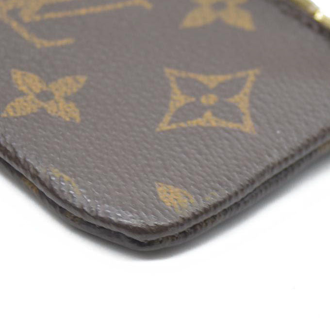 AUCTION $345 Louis Vuitton Monogram Pochette Cles Wallet Coin Purse Brown CT4047