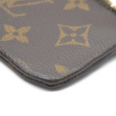 AUCTION $345 Louis Vuitton Monogram Pochette Cles Wallet Coin Purse Brown CT4047