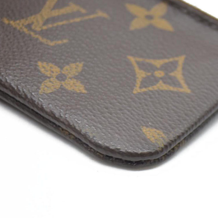 AUCTION $345 Louis Vuitton Monogram Pochette Cles Wallet Coin Purse Brown CT4047