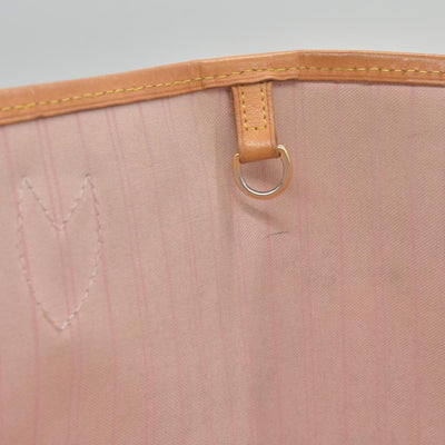 $2170 Louis Vuitton Damier Azur Neverfull MM Rose Ballerine FL4158