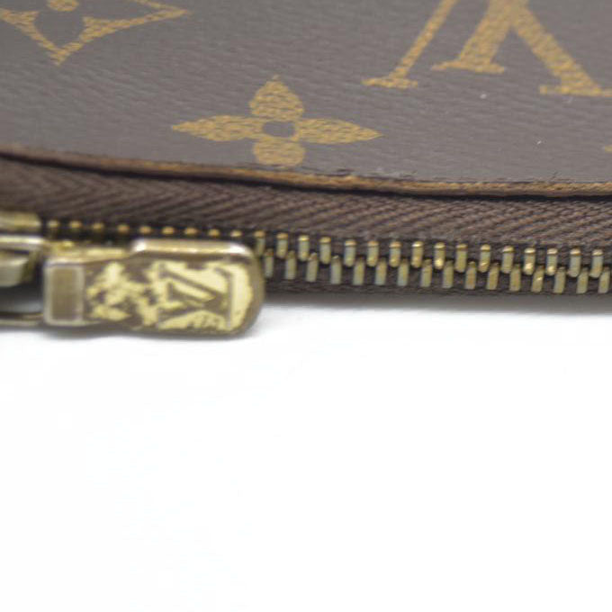 AUCTION $345 Louis Vuitton Monogram Pochette Cles Wallet Coin Purse Brown CT4047