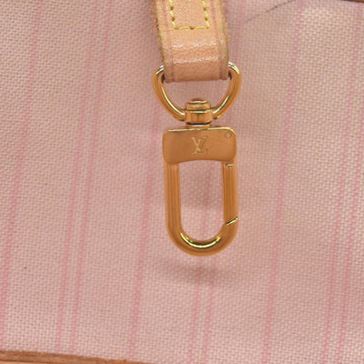 $2170 Louis Vuitton Damier Azur Neverfull MM Rose Ballerine FL4158