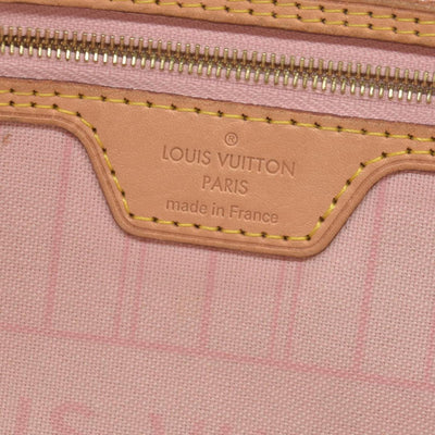 $2170 Louis Vuitton Damier Azur Neverfull MM Rose Ballerine FL4158