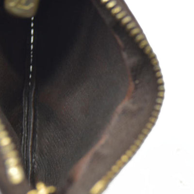 AUCTION $345 Louis Vuitton Monogram Pochette Cles Wallet Coin Purse Brown CT4047