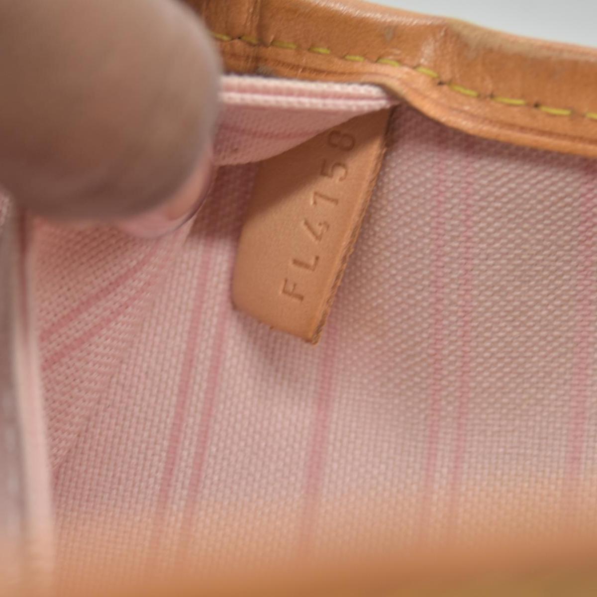 $2170 Louis Vuitton Damier Azur Neverfull MM Rose Ballerine FL4158