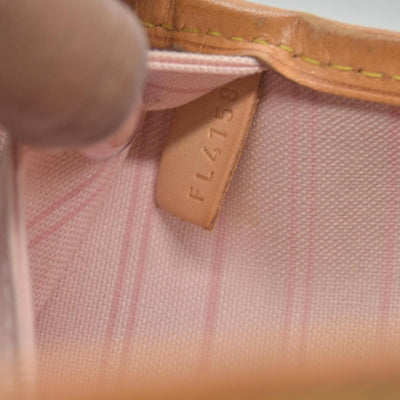 $2170 Louis Vuitton Damier Azur Neverfull MM Rose Ballerine FL4158