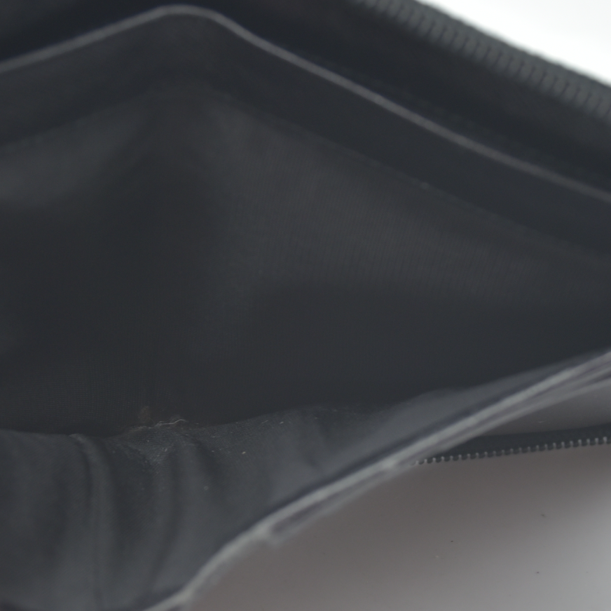 $725 Prada Logo Plaque Saffiano Wallet Black CONSIGNMENT 10020874