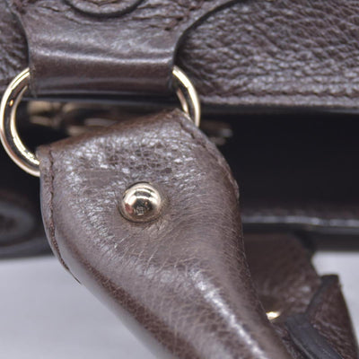 $1250 CELINE Metallic Leather Boogie Tote Bag Silver CONSIGNMENT 10021355