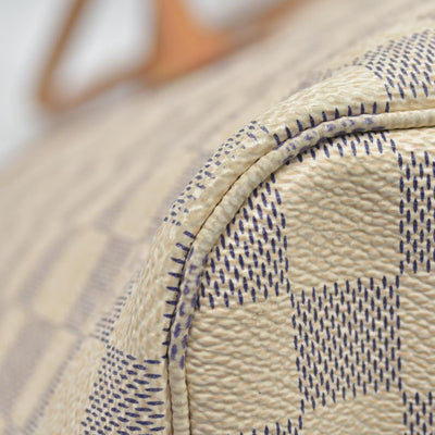 $2170 Louis Vuitton Damier Azur Neverfull MM Rose Ballerine AR4103