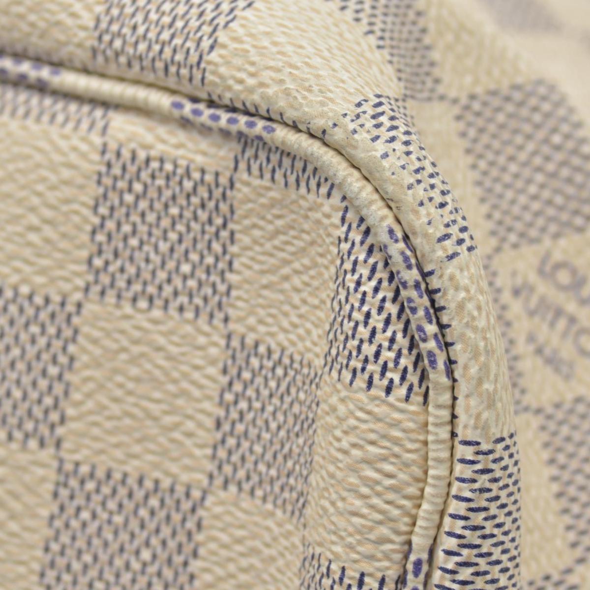 $2170 Louis Vuitton Damier Azur Neverfull MM Rose Ballerine AR4103