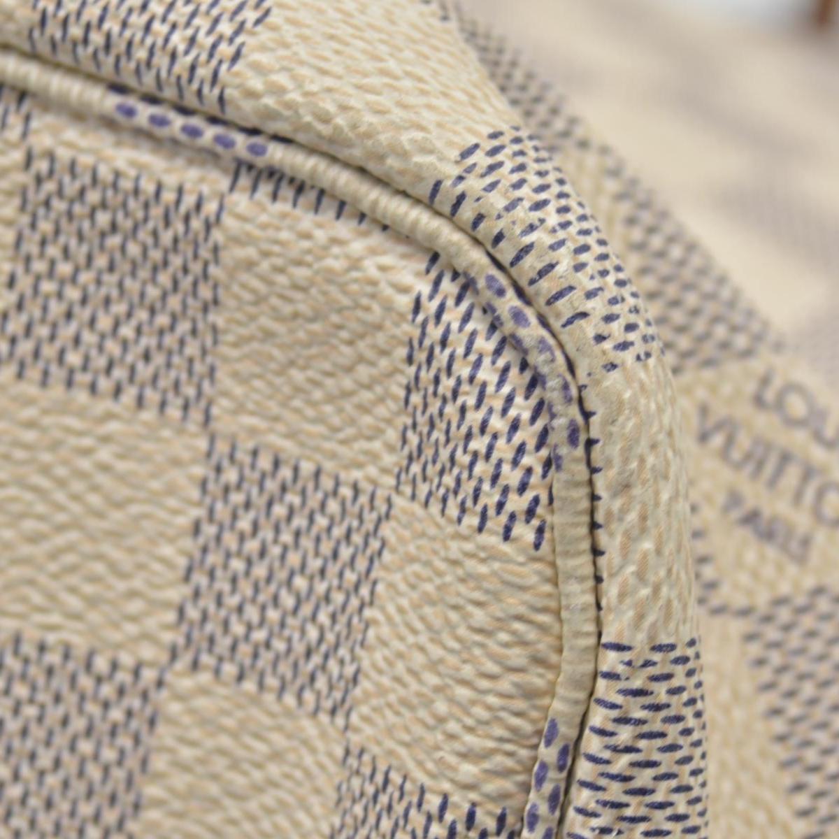 $2170 Louis Vuitton Damier Azur Neverfull MM Rose Ballerine AR4103
