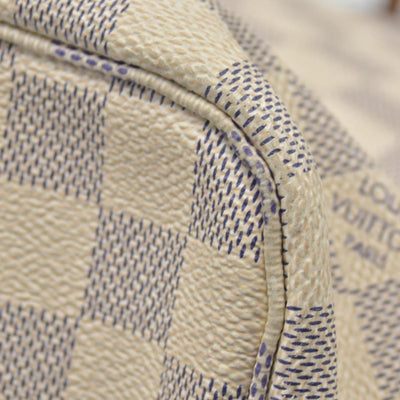 $2170 Louis Vuitton Damier Azur Neverfull MM Rose Ballerine AR4103