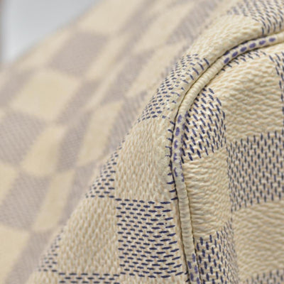 $2170 Louis Vuitton Damier Azur Neverfull MM Rose Ballerine AR4103
